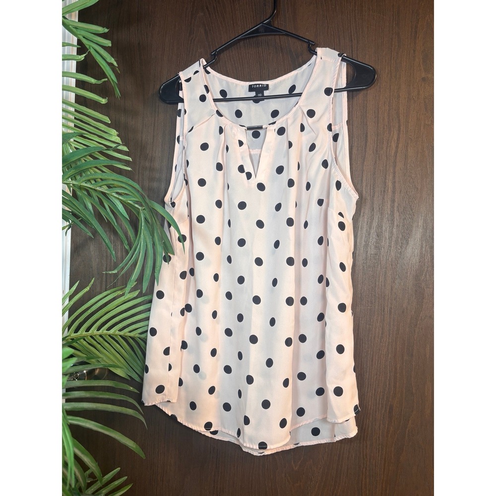 Torrid Pink Polka Dot Sleeveless Blouse Tank Top Size 00